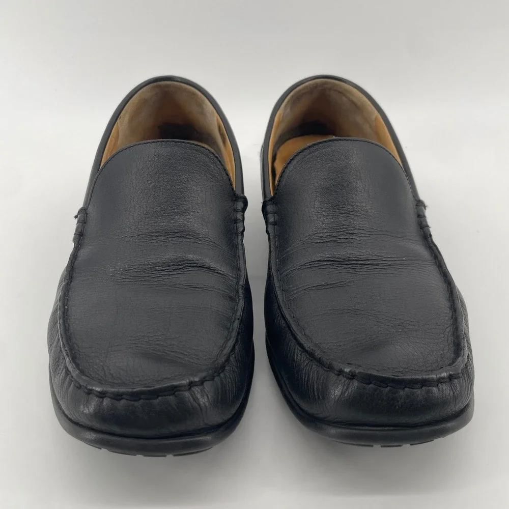 Mephisto Loafers Mens 8.5 Black Leather Cool-Air Slip On Moc Toe 54214 067